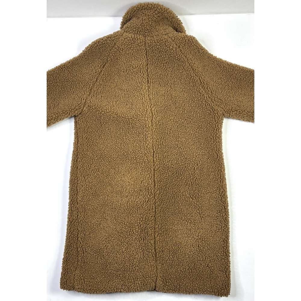 Lucky Brand Faux Fur Long Coat Women's XL Brown Teddy Sherpa - Picture 12 of 13